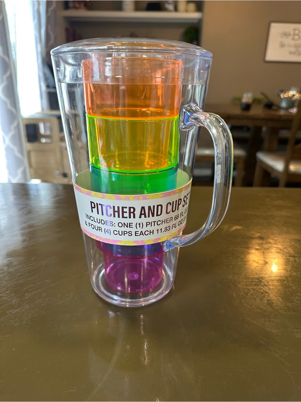 Pitcher and cups